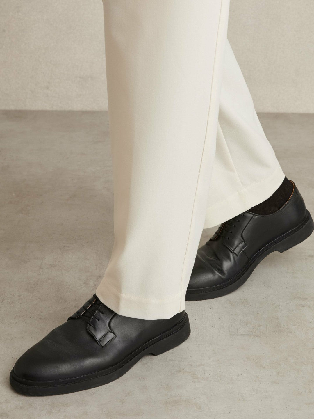 Leather Lace-Up Derby Shoes Black | Men