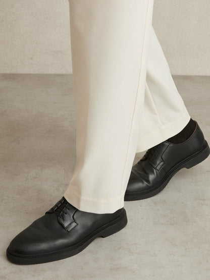 Leather Lace-Up Derby Shoes Black | Men
