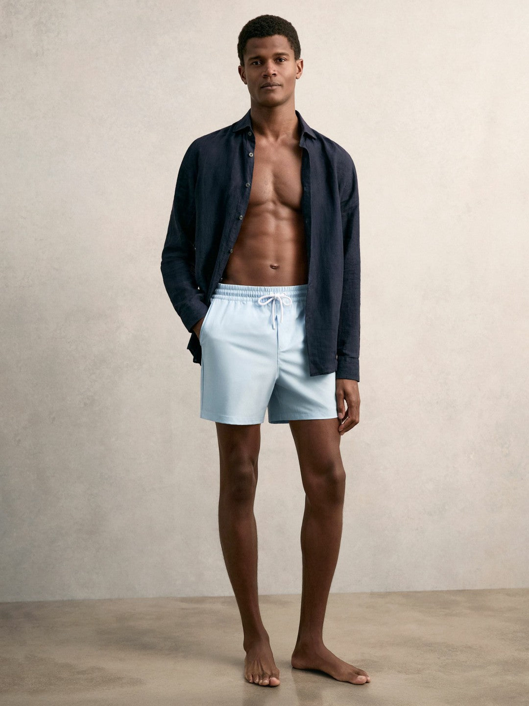 Drawstring Swim Shorts Soft Blue | Men