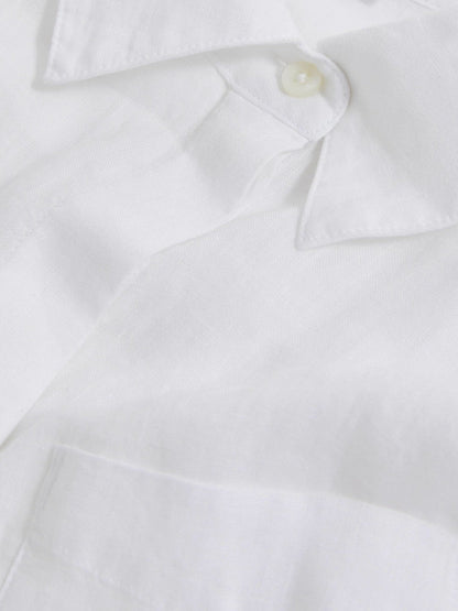 Linen Button-Through Shirt White | Women