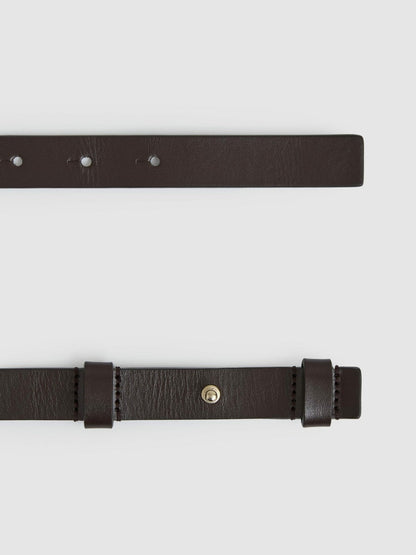 Leather Square Hinge Belt Chocolate | Women