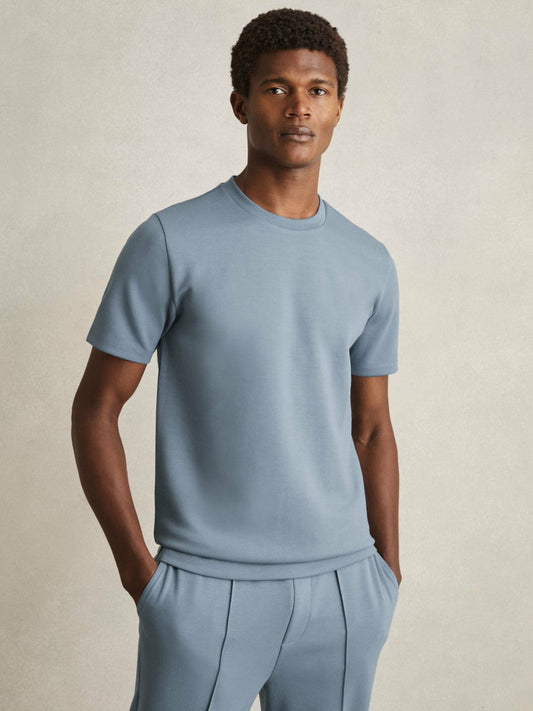 Interlock Jersey Crew Neck T-Shirt Airforce Blue | Men