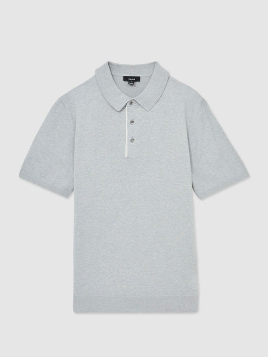Contrast-Placket Polo Shirt With Cotton Washed Sage Green | Men