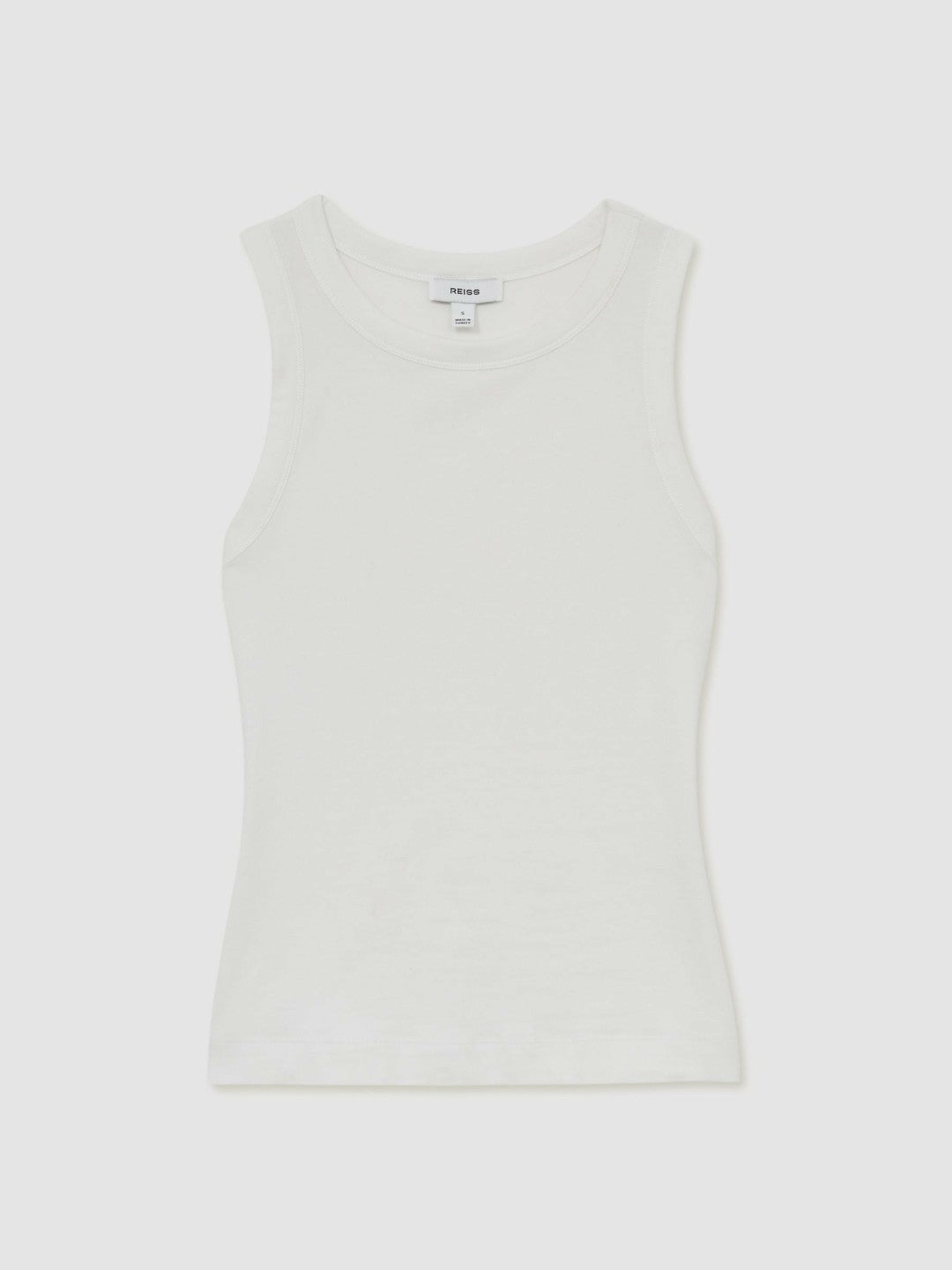Stretch-Cotton Racerback Vest White | Women