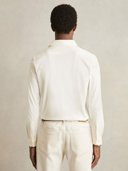 Cotton-Jersey Button-Through Shirt Ecru | Men