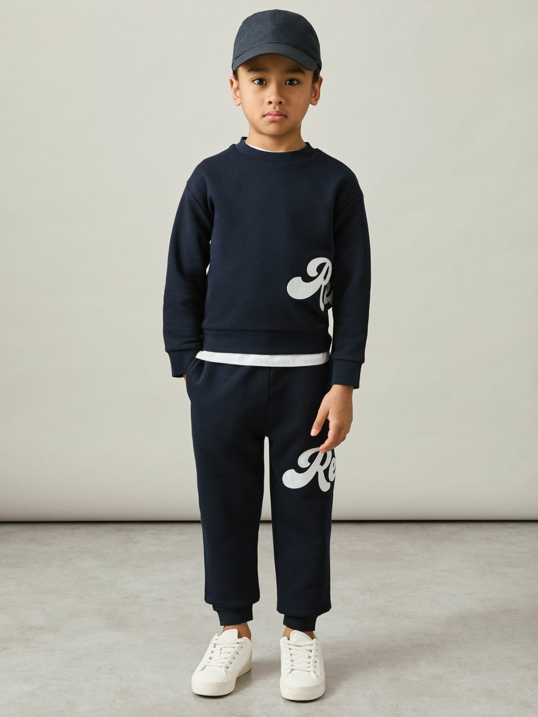 3-9 yrs Cotton-Blend Logo Script Joggers Navy | Children & Baby