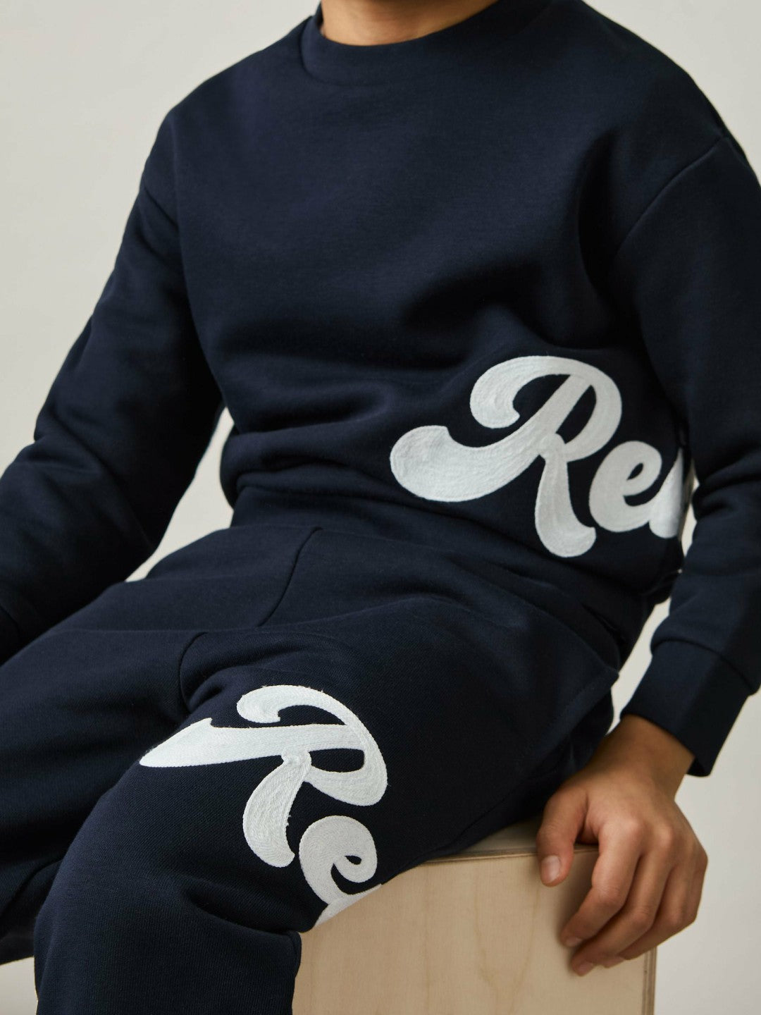 3-9 yrs Cotton-Blend Logo Script Joggers Navy | Children & Baby