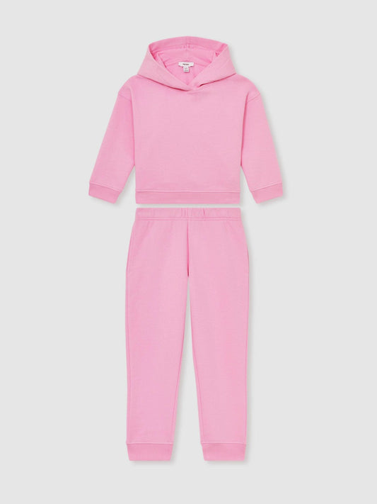 9-13 yrs Cotton-Blend Hoodie And Joggers Set Bright Pink | Children & Baby