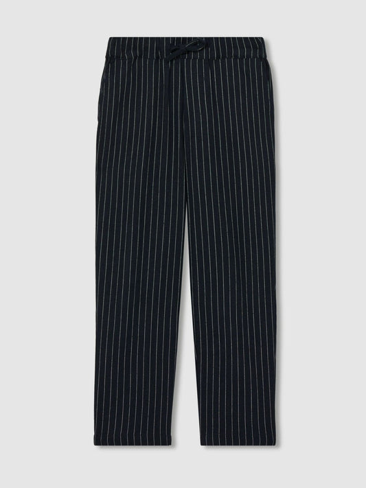 Linen-Blend Drawstring Trousers Navy Stripe | Children & Baby