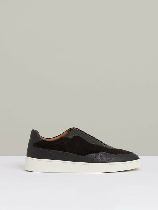 Leather Elasticated-Lace Trainers Espresso Brown | Men