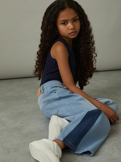 4-9 yrs Patchwork Denim Jeans Two-Tone Blue | Children & Baby