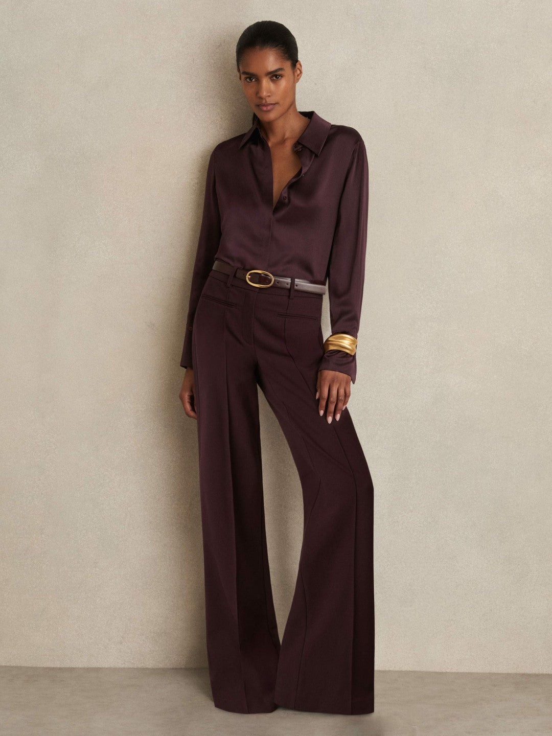 Silk Double-Cuff Button-Through Shirt Red | Women