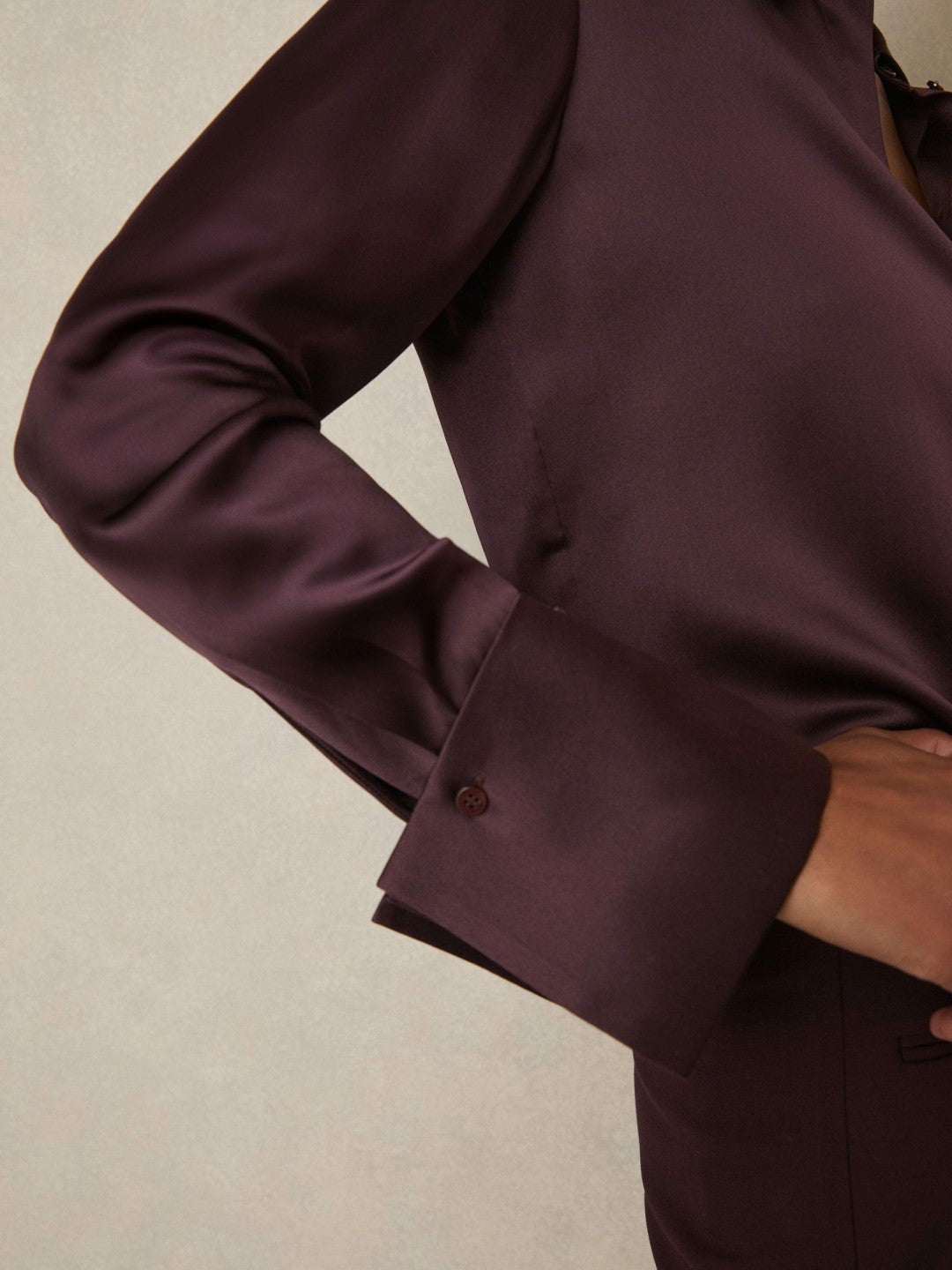 Silk Double-Cuff Button-Through Shirt Red | Women