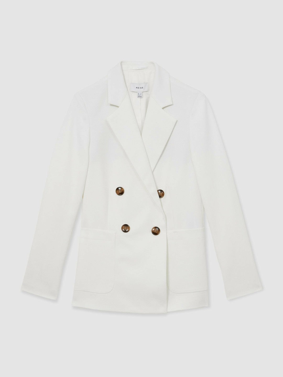 Double-Breasted Notch-Lapel Blazer White | Women