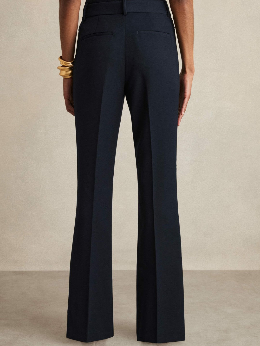 Petite Flared Suit Trousers Navy | Women