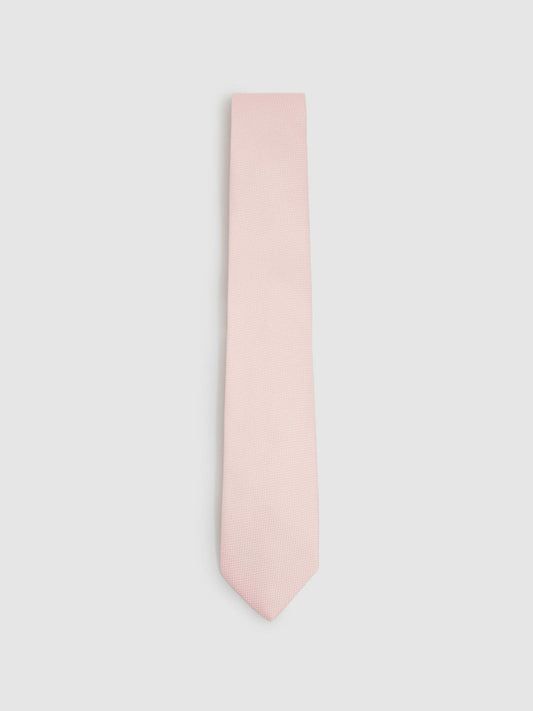 Textured Silk Blend Tie Light Pink | Men