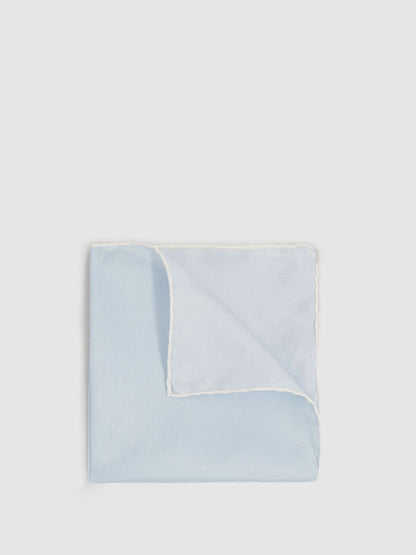 Polka Dot Silk Pocket Square Light Blue | Men
