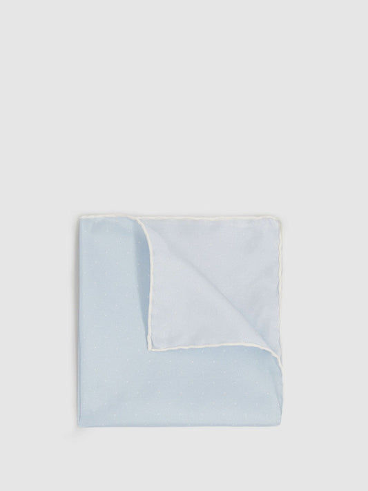 Polka Dot Silk Pocket Square Light Blue | Men