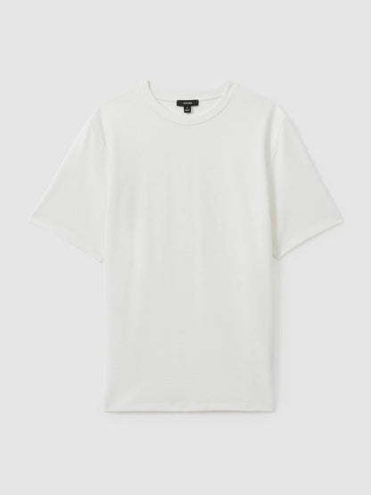 Textured Crew-Neck T-Shirt Off White | Men