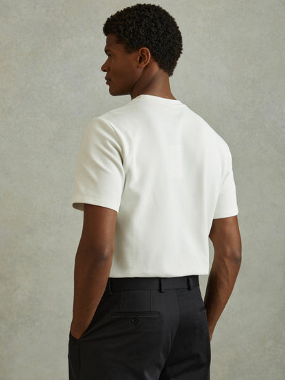 Textured Crew-Neck T-Shirt Off White | Men