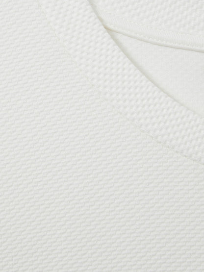 Textured Crew-Neck T-Shirt Off White | Men