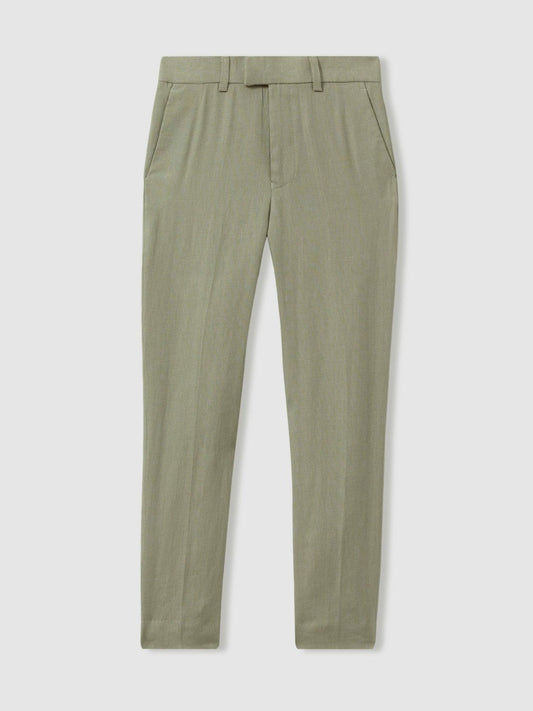 3-9 yrs Slim Fit Linen Adjustable Trousers Apple | Children & Baby