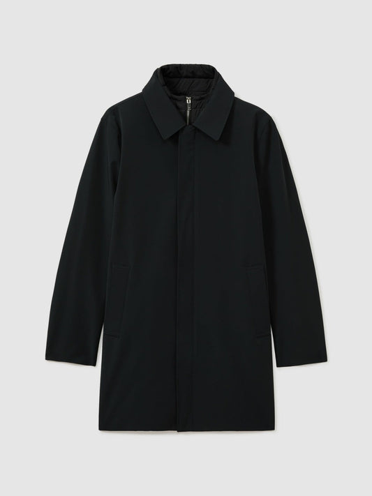 Hybrid Removable Funnel Neck Overcoat Navy | Men