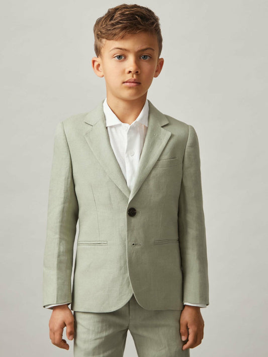 3-9 yrs Linen Single Breasted Blazer Apple | Children & Baby