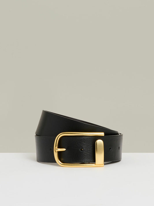 Leather Half Keeper Belt Black | Women
