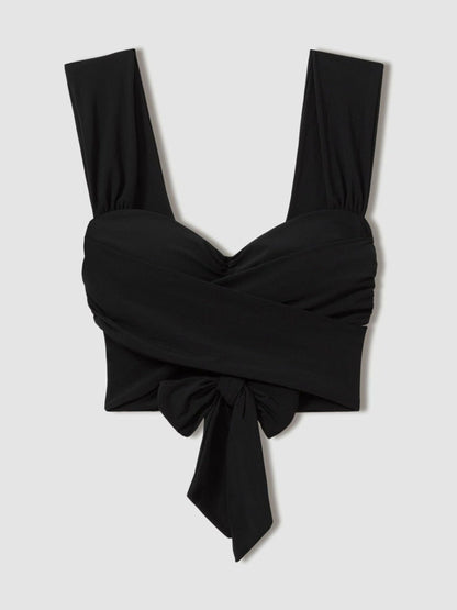 Wrap Design Bikini Top Black | Women