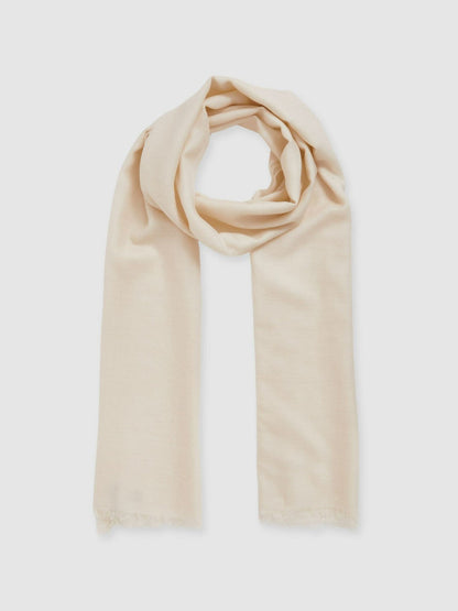 Wool-Cashmere Lightweight Scarf Off White | Women