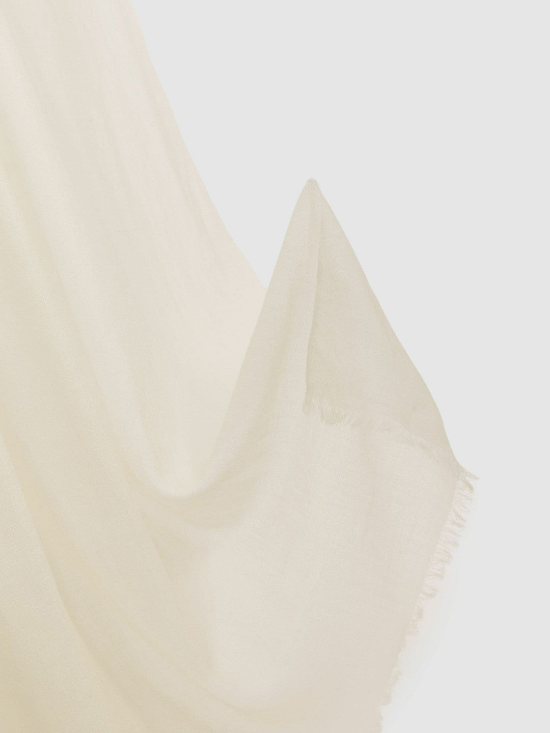 Wool-Cashmere Lightweight Scarf Off White | Women