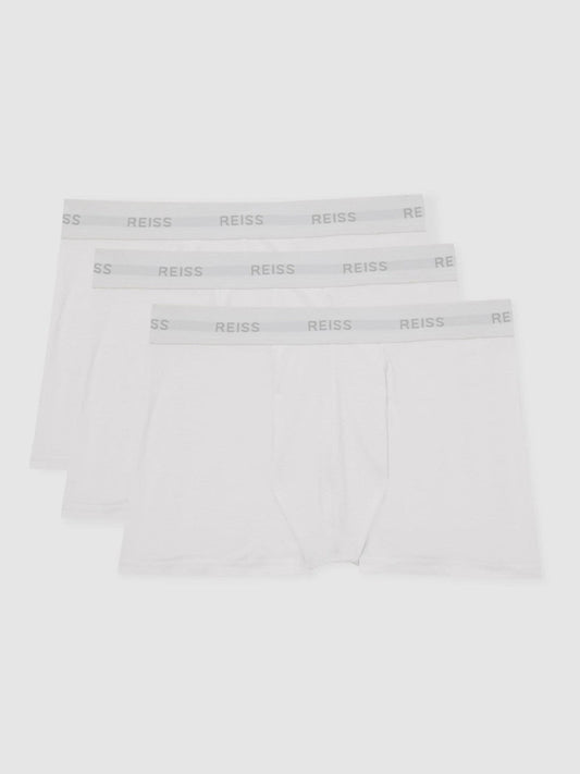 Three Pack Cotton Boxers White | Men