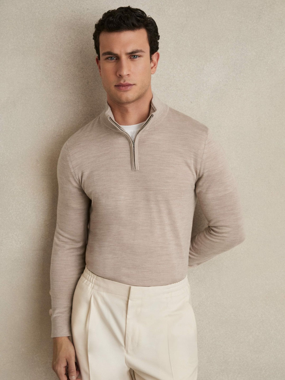 Merino Wool Half-Zip Jumper  | Men
