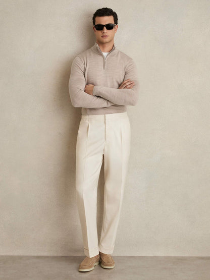 Merino Wool Half-Zip Jumper  | Men