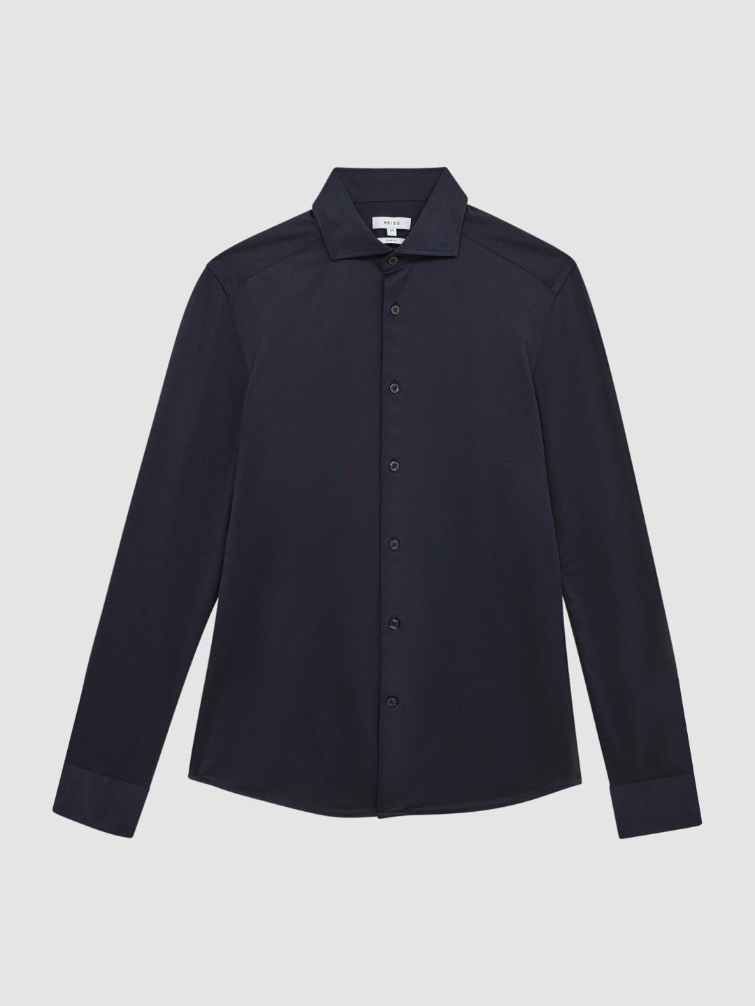 Cotton-Blend Jersey Cutaway-Collar Shirt Navy | Men