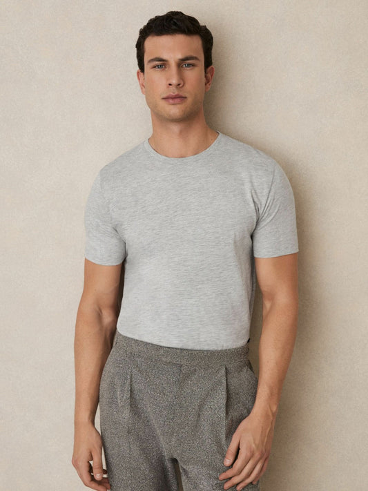 Cotton Crew Neck T-Shirt  | Men