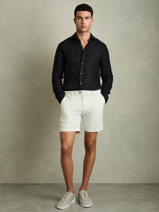 Short Length Casual Chino Shorts White | Men