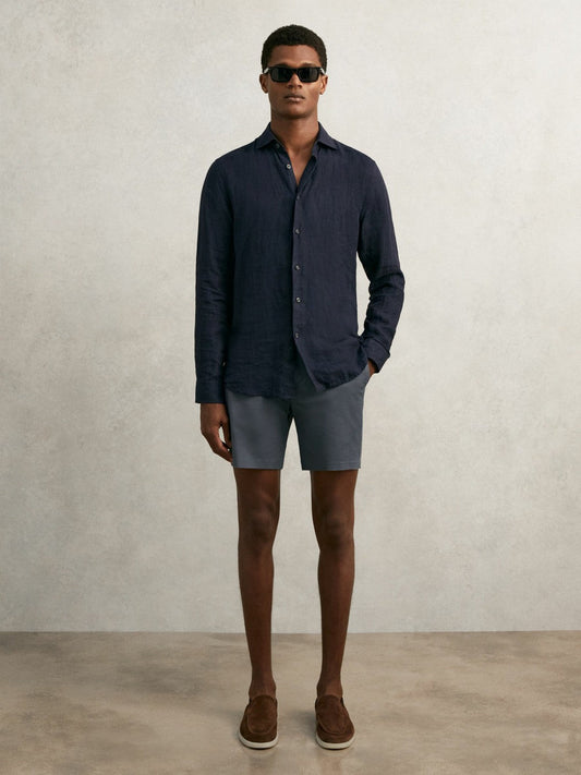 Short Length Casual Chino Shorts Airforce Blue | Men