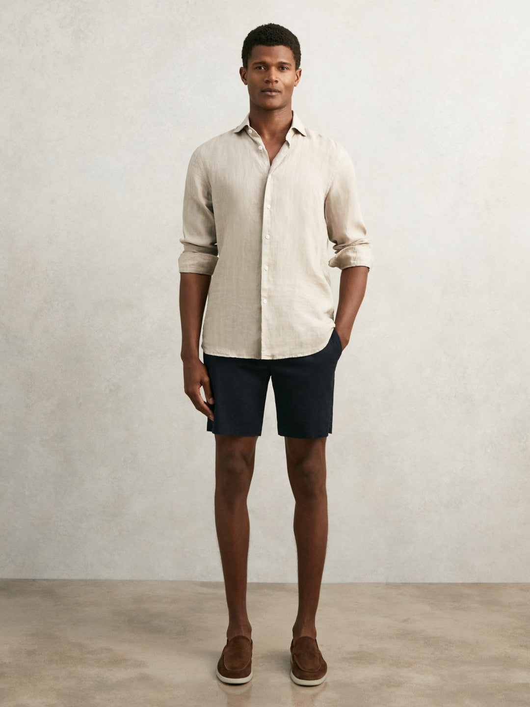 Short Length Casual Chino Shorts Navy | Men