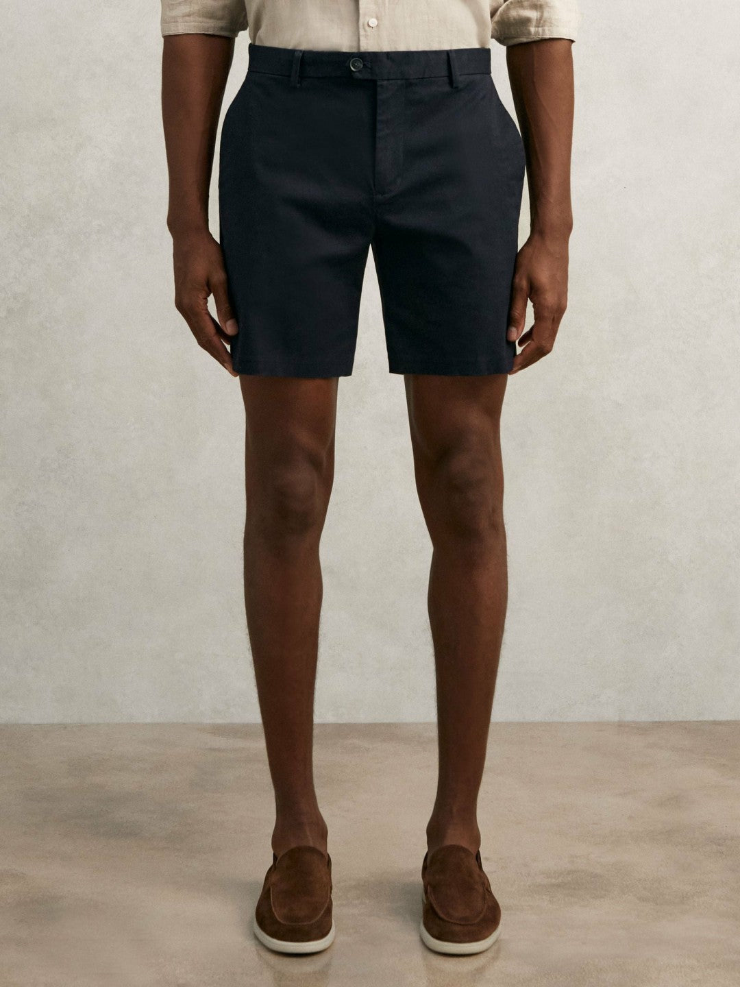 Short Length Casual Chino Shorts Navy | Men