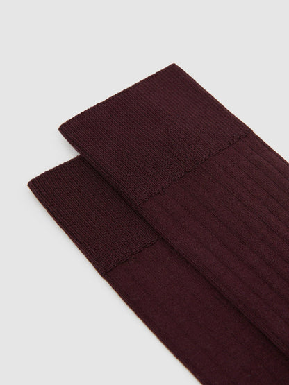 Ribbed Socks Bordeaux | Men