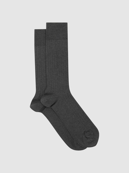 Ribbed Socks Charcoal | Men