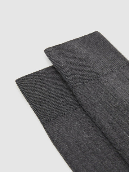 Ribbed Socks Charcoal | Men
