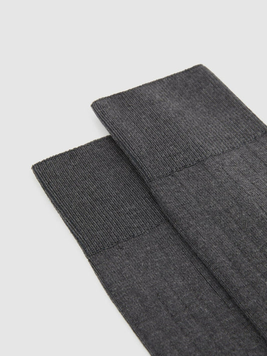 Ribbed Socks Charcoal | Men