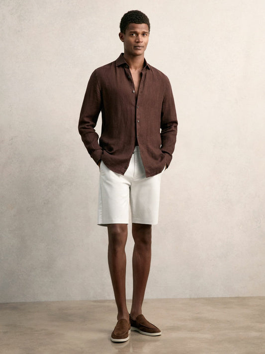 Cotton Chino Shorts with Stretch Chalk | Men