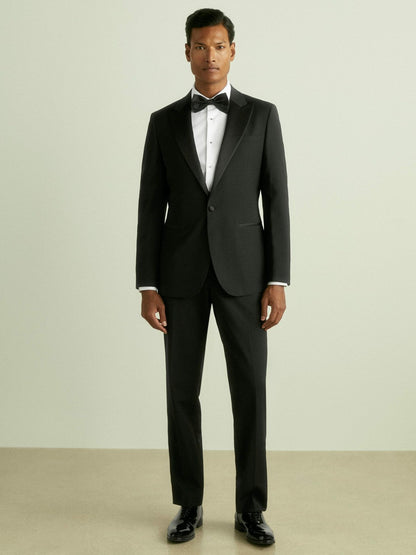 Regular Fit Single Breasted Tuxedo Jacket Black | Men