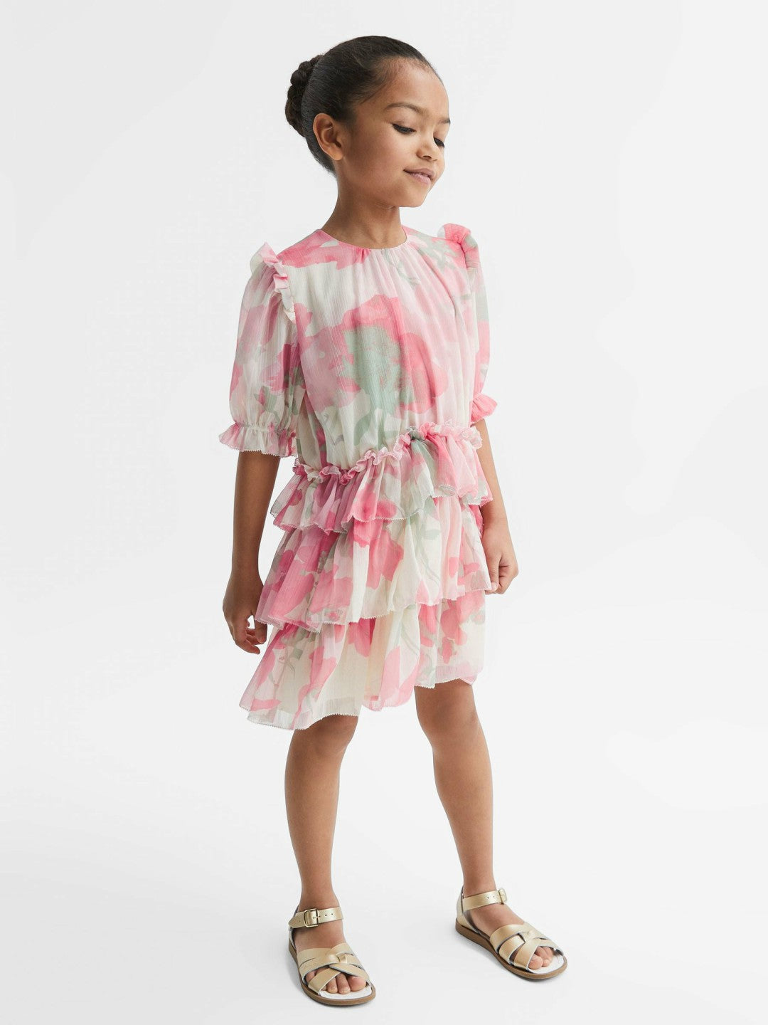 4-9 yrs Printed Tiered Dress Pink Print | Children & Baby