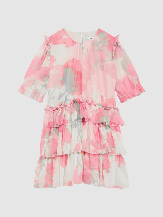 4-9 yrs Printed Tiered Dress Pink Print | Children & Baby