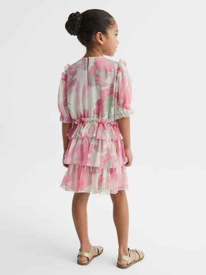 4-9 yrs Printed Tiered Dress Pink Print | Children & Baby